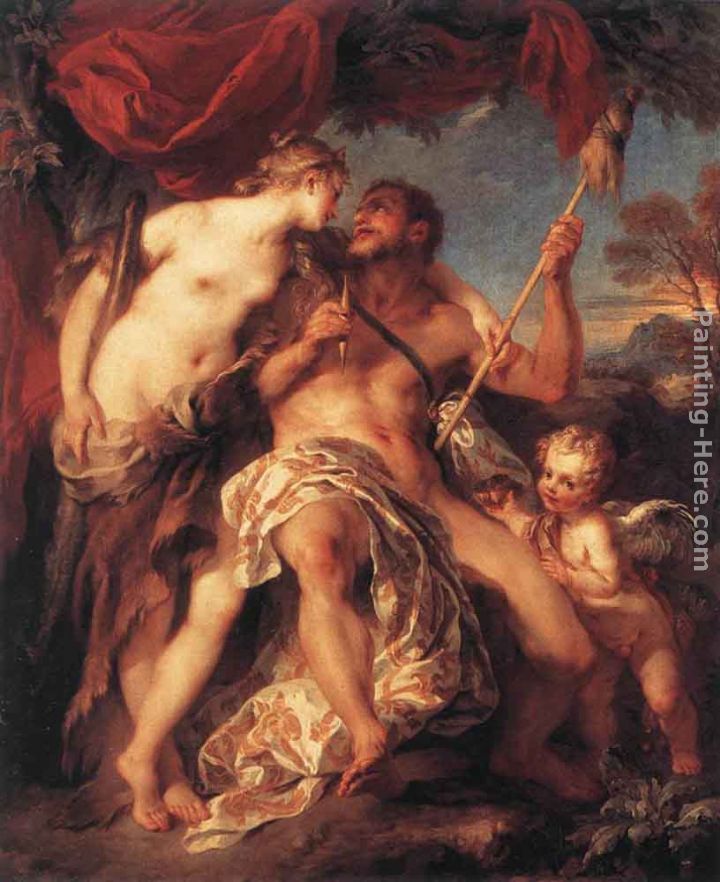 Hercules and Omphale painting - Francois Lemoyne Hercules and Omphale art painting